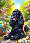 Cocker Spaniel Black - Best of Breed DCR Spring II    Outdoor House and Garden Flag