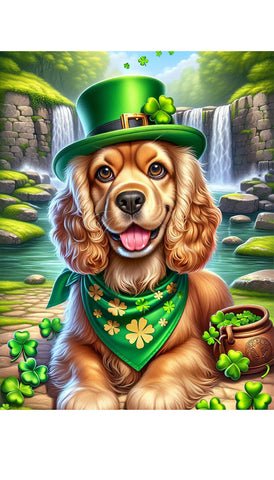 Cocker Spaniel Buff  - Best of Breed DCR Saint Patricks Day Day Outdoor House and Garden Flag