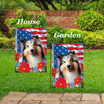 Collie Blue Merle - Best of Breed  Patriotic I All-American Outdoor House and Garden Flag