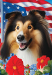 Collie Sable - Best of Breed  Patriotic I All-American Outdoor House and Garden Flag