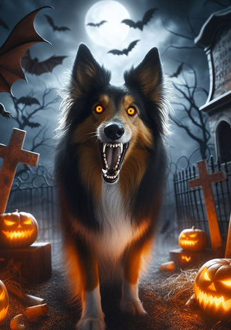 Collie Sable -  Best of Breed DCR Halloween Outdoor House and Garden Flag