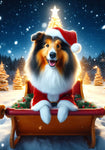 Collie Sable -  Best of Breed DCR Christmas Outdoor House and Garden Flag