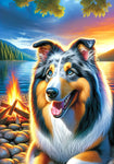 Collie Blue Merle -  Best of Breed DCR Summer Camping   Outdoor House and Garden Flag