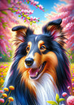 Collie Tri -  Best of Breed DCR Spring II    Outdoor House and Garden Flag