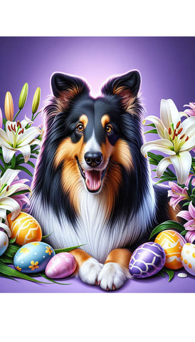 Collie Tri -  Best of Breed DCR Easter Holiday    Outdoor House and Garden Flag