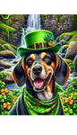 Black and Tan Coonhound -  Best of Breed DCR Saint Patricks Day Day Outdoor House and Garden Flag