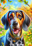Blue Tick Coonhound -  Best of Breed DCR Spring II    Outdoor House and Garden Flag