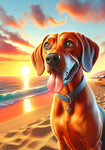 Red Bone Coonhound - Best of Breed DCR Summer Sunset Outdoor House and Garden Flag