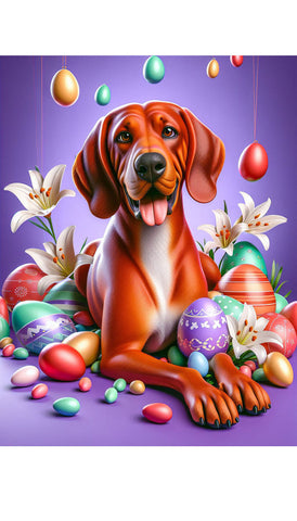 Red Bone Coonhound - Best of Breed DCR Easter Holiday    Outdoor House and Garden Flag