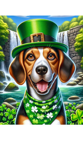 Tree Walker Coonhound - Best of Breed DCR Saint Patricks Day Day Outdoor House and Garden Flag