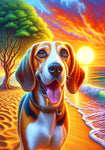 Tree Walker Coonhound - Best of Breed DCR Summer Sunset Outdoor House and Garden Flag