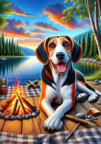 Tree Walker Coonhound - Best of Breed DCR Summer Camping   Outdoor House and Garden Flag