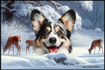 Corgi Cardigan Blue Merle - Best of Breed Winter Wonderland Floor Mat Tufted Loop 18" x 27"