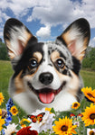 Corgi Cardigan Blue Merle - Best of Breed  Summer Fields Outdoor House and Garden Flag