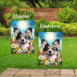 Corgi Cardigan Blue Merle - Best of Breed  Summer Butterflies Outdoor House and Garden Flag