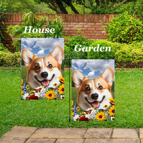 Corgi Cardigan Fawn/White - Best of Breed  Summer Fields Outdoor House and Garden Flag