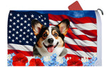 Corgi Cardigan Open Tri - Best of Breed Patriotic Mailbox Cover Hi-Grade Vinyl 6" x 19"