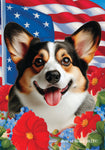 Corgi Cardigan Open Tri - Best of Breed  Patriotic I All-American Outdoor House and Garden Flag