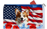 Corgi Cardigan Red/White - Best of Breed Patriotic Mailbox Cover Hi-Grade Vinyl 6" x 19"