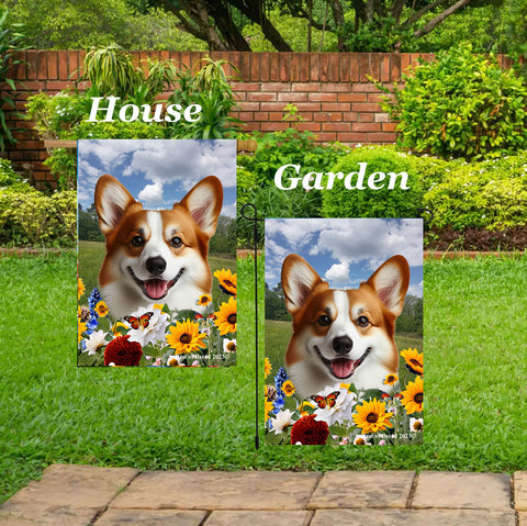 Corgi Cardigan Red/White - Best of Breed  Summer Fields Outdoor House and Garden Flag