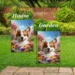 Corgi Cardigan Red/White - Best of Breed  Spring Butterflies Outdoor House and Garden Flag