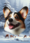 Corgi Cardigan Tri - Best of Breed  Winter Wonderland Outdoor House and Garden Flag