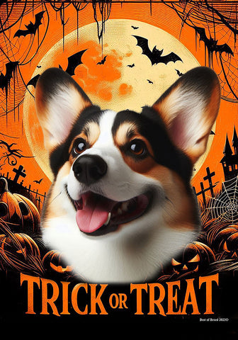 Corgi Cardigan Tri - Best of Breed  Halloween Outdoor House and Garden Flag