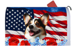 Corgi Cardigan Tri - Best of Breed Patriotic Mailbox Cover Hi-Grade Vinyl 6" x 19"