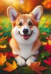 Corgi Pembroke Fawn -  Best of Breed DCR Falling Leaves Outdoor Flag