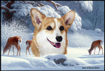 Corgi Pembroke Welsh Fawn/White - Best of Breed Winter Wonderland Floor Mat Tufted Loop 18" x 27"