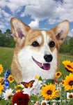 Corgi Pembroke Welsh Fawn/White - Best of Breed  Summer Fields Outdoor House and Garden Flag