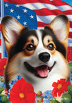 Corgi Pembroke Welsh Open Tri - Best of Breed  Patriotic I All-American  House Outdoor House and Garden Flag