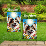Corgi Pembroke Welsh Open Tri - Best of Breed  Summer Butterflies  House Outdoor House and Garden Flag