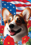 Corgi Pembroke Welsh Red/White - Best of Breed  Patriotic I All-American Outdoor House and Garden Flag