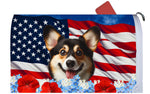 Corgi Pembroke Welsh Tri - Best of Breed Patriotic Mailbox Cover Hi-Grade Vinyl 6" x 19"