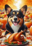 Corgi Pembroke Tri -  Best of Breed DCR Thanksgiving Outdoor House and Garden Flag