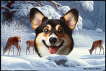 Corgi Pembroke Welsh Tri - Best of Breed Winter Wonderland Floor Mat Tufted Loop 18" x 27"