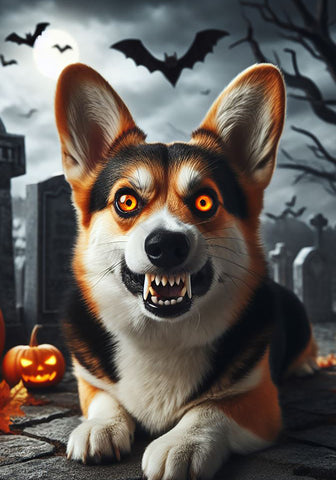 Corgi Pembroke Tri -  Best of Breed DCR Halloween Outdoor House and Garden Flag