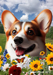 Corgi Pembroke Welsh Red/White - Best of Breed  Summer Fields Outdoor House and Garden Flag