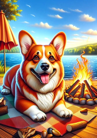 Corgi Pembroke Red-  Best of Breed DCR Summer Camping   Outdoor House and Garden Flag
