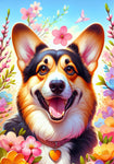 Corgi Pembroke Tri -  Best of Breed DCR Spring II    Outdoor House and Garden Flag