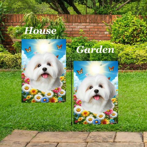 Coton De Tulear - Best of Breed  Summer Butterflies Outdoor House and Garden Flag