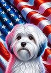 Coton De Tulear -  Best of Breed DCR Patriotic III   Outdoor House and Garden Flag