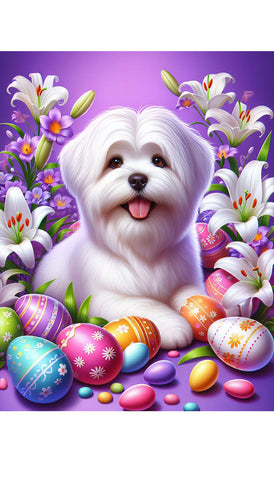 Coton De Tulear -  Best of Breed DCR Easter Holiday    Outdoor House and Garden Flag