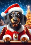 Dachshund Black/Tan Smooth - Best of Breed DCR Christmas Outdoor House and Garden Flag