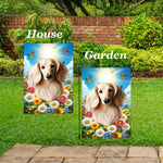 Dachshund Cream Longhaired - Best of Breed  Summer Butterflies Outdoor House and Garden Flag