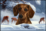 Dachshund Red Smooth - Best of Breed Winter Wonderland Floor Mat Tufted Loop 18" x 27"