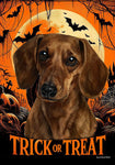 Dachshund Red Smooth - Best of Breed  Halloween Outdoor House and Garden Flag