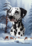 Dalmatian Black/White - Best of Breed  Winter Wonderland Outdoor House and Garden Flag