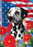 Dalmatian Black/White - Best of Breed  Patriotic I All-American Outdoor House and Garden Flag